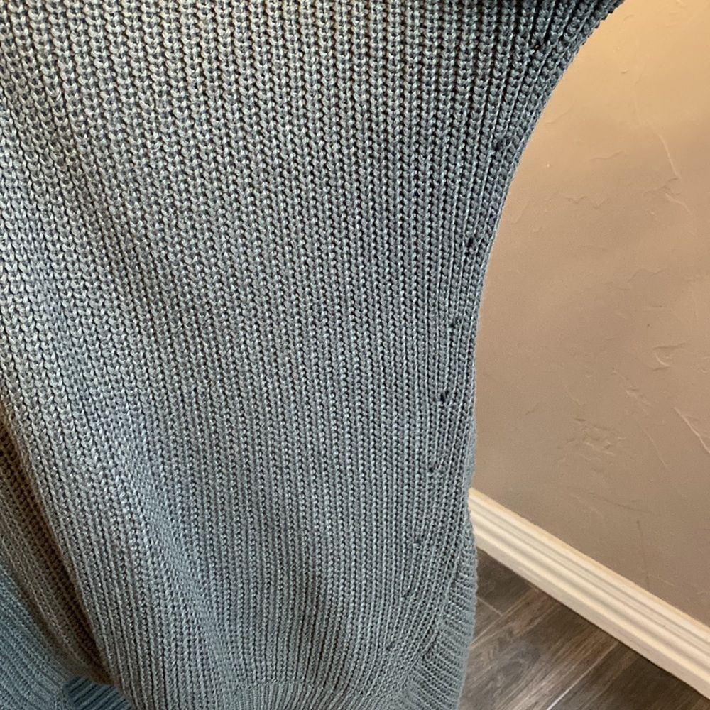The Impeccable Pig Oversized Tunic Tie Neck Knit Sweater Olive Small - Picture 4 of 10